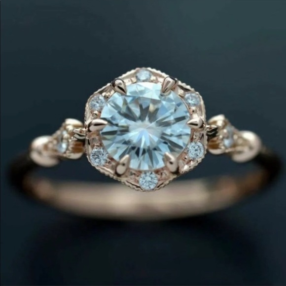 New Rose Gold Filled White Sapphire Ring - Picture 2 of 5